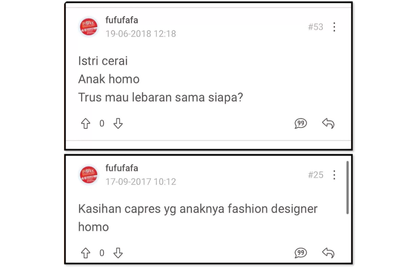 Tangkapan layar posting-an akun Kaskus Fufufafa (ISTIMEWA)