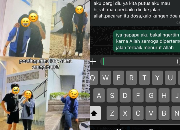 MInta putus karena mau hijrah, cowok ini terciduk posting foto bareng cewek lain