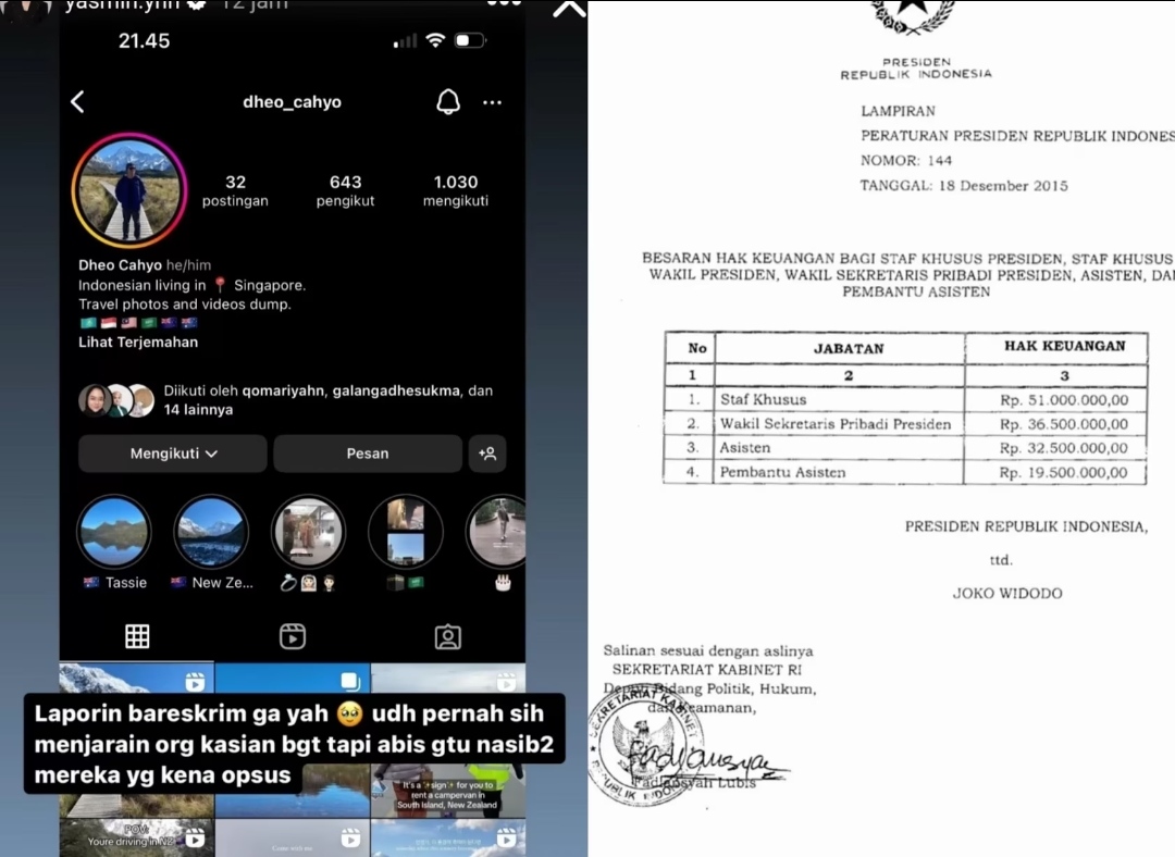 Yasmin, asisten stafsus presiden viral. (Twitter X)
