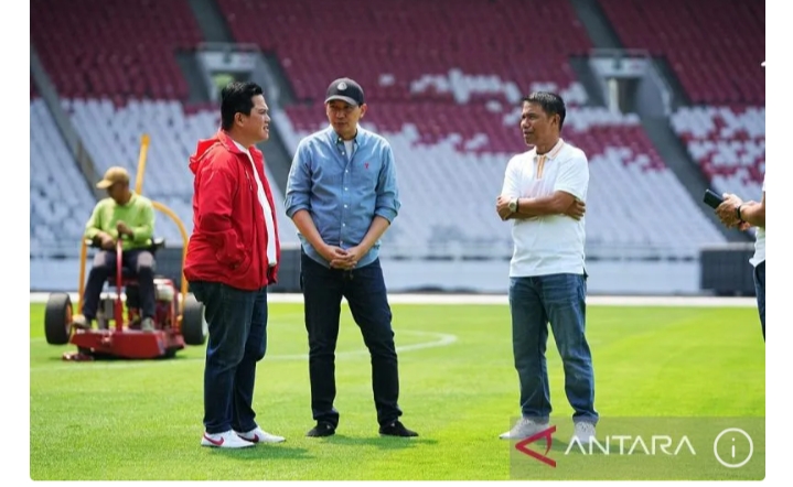 Erick Thohir cek kesiapan GBK jelang pertandingan Indonesia vs Australia