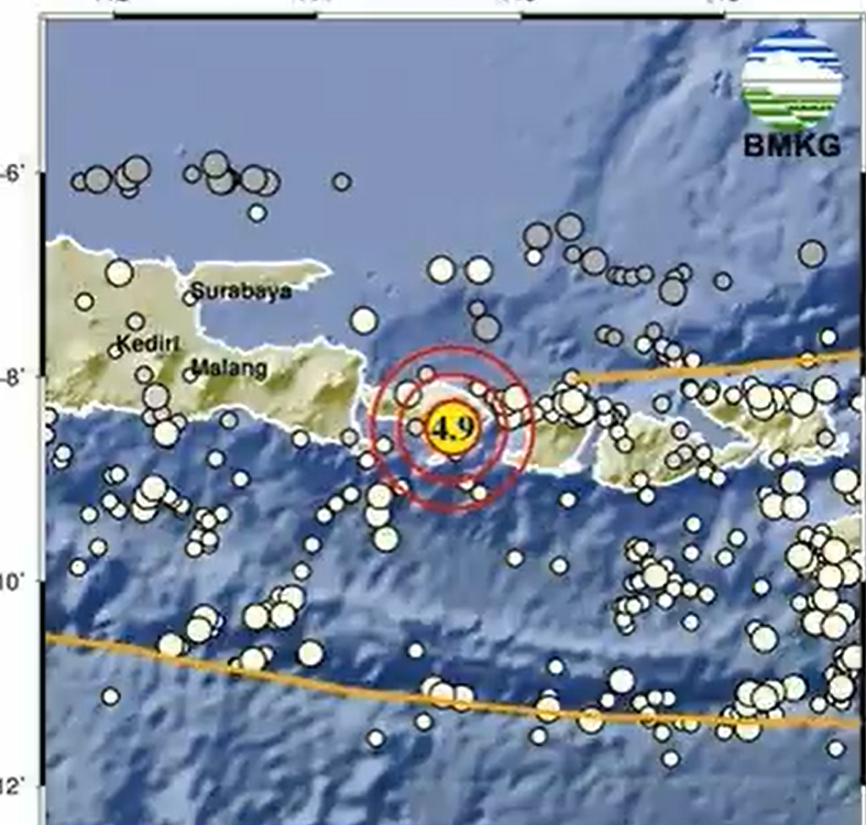 Pusat Gempa Bali, Sabtu (7/9) - BMKG