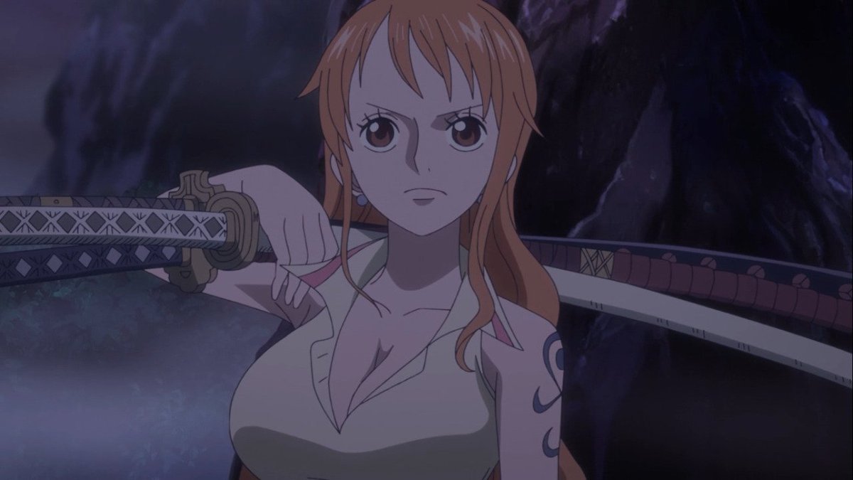 Nami bawa pedang dan pakai baju khas Elbaf di manga One Piece 1126.