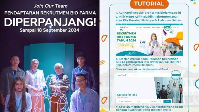 Pendaftaran Lowongan Kerja Bio Farma Diperpanjang hingga 18 September 2024, Lho Ini Cara Daftarnya!