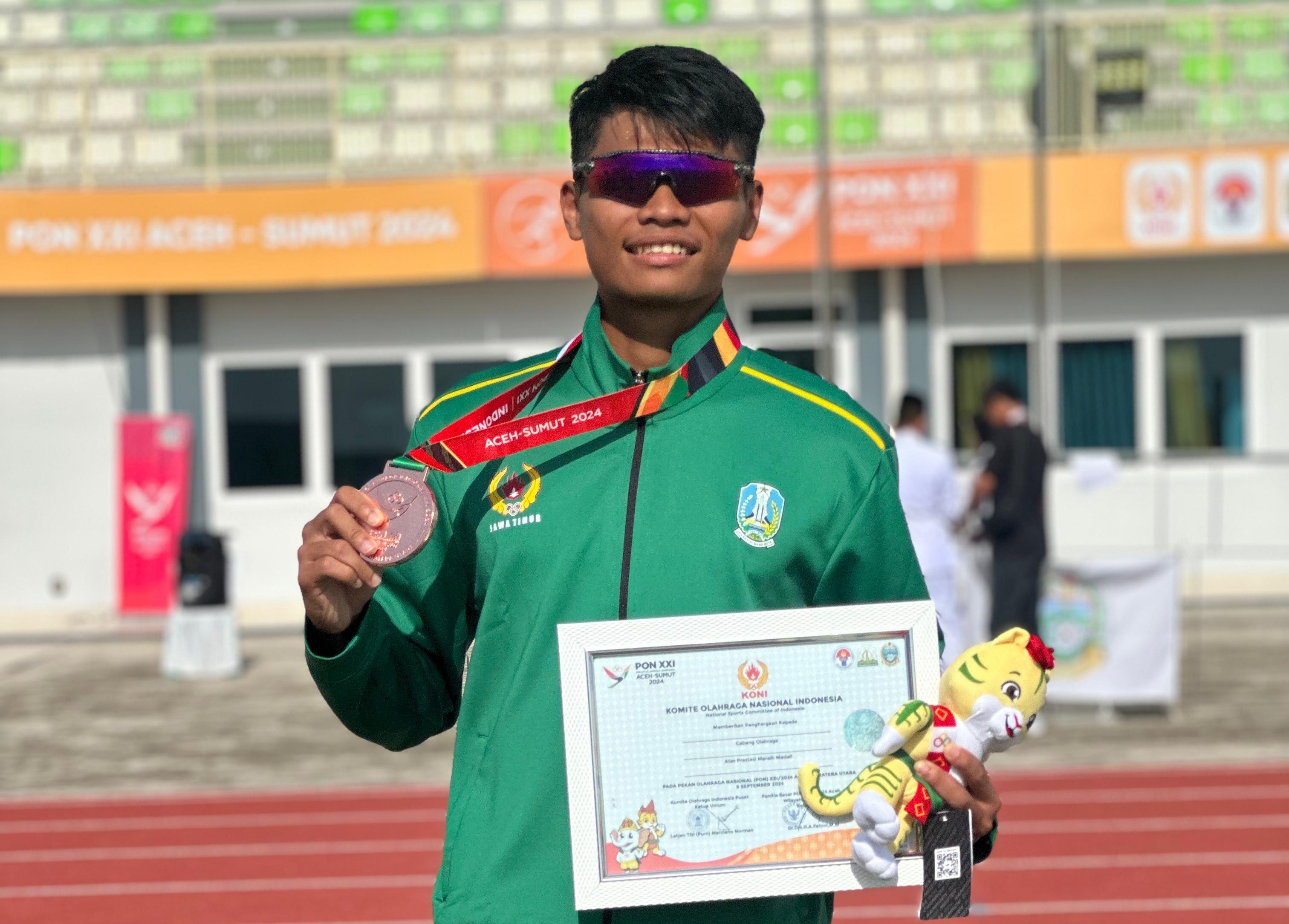 Angga Septiyan Prassetyo, atlet jalan cepat kontingen Jatim asal Magetan. (ISTIMEWA)