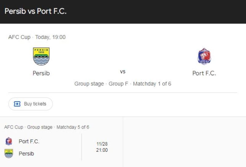 Persib Bandung vs Port FC. (CAPTURE ISTIMEWA)
