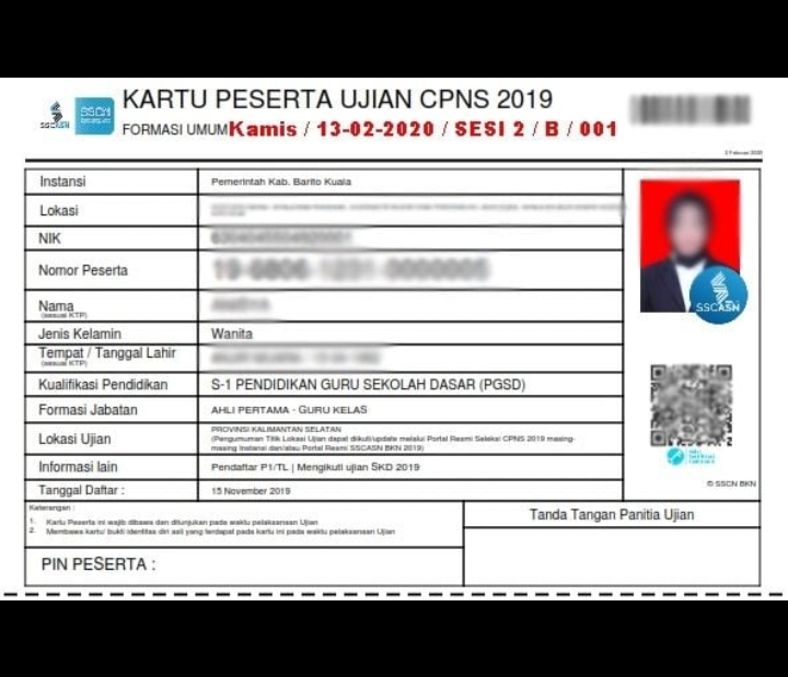 ilustrasi kartu ujian SKD CPNS 2024 (Istimewa)
