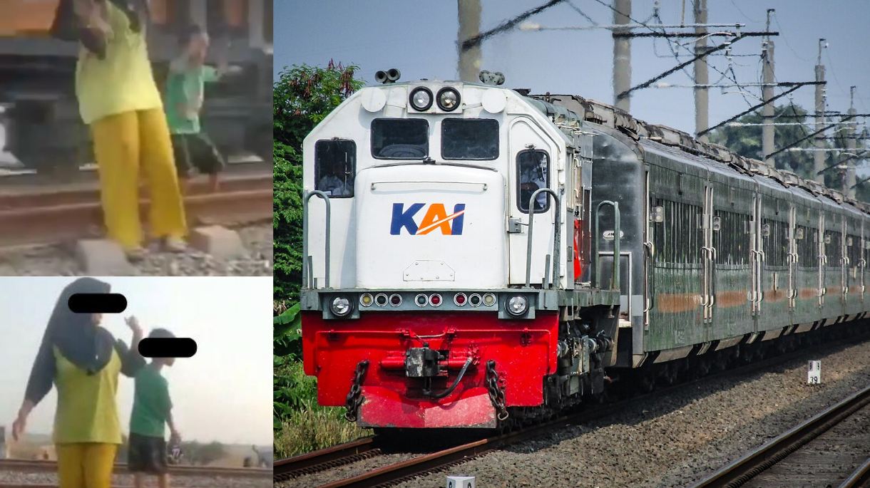 Insiden 4 orang tertabrak kereta api di Karawang Minggu pagi (23/9/2024). (KOLASE ISTIMEWA)