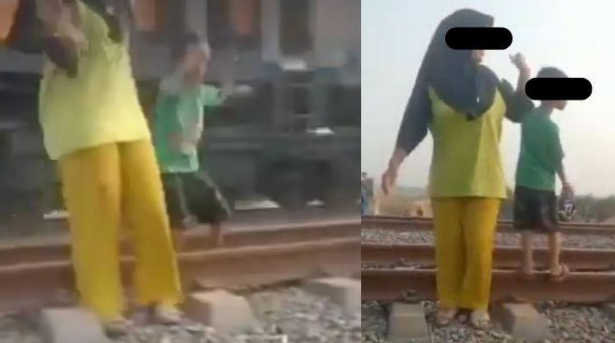 4 orang tertabrak kereta api di Karawang Minggu pagi (22/9/2024). (TWITTER X)