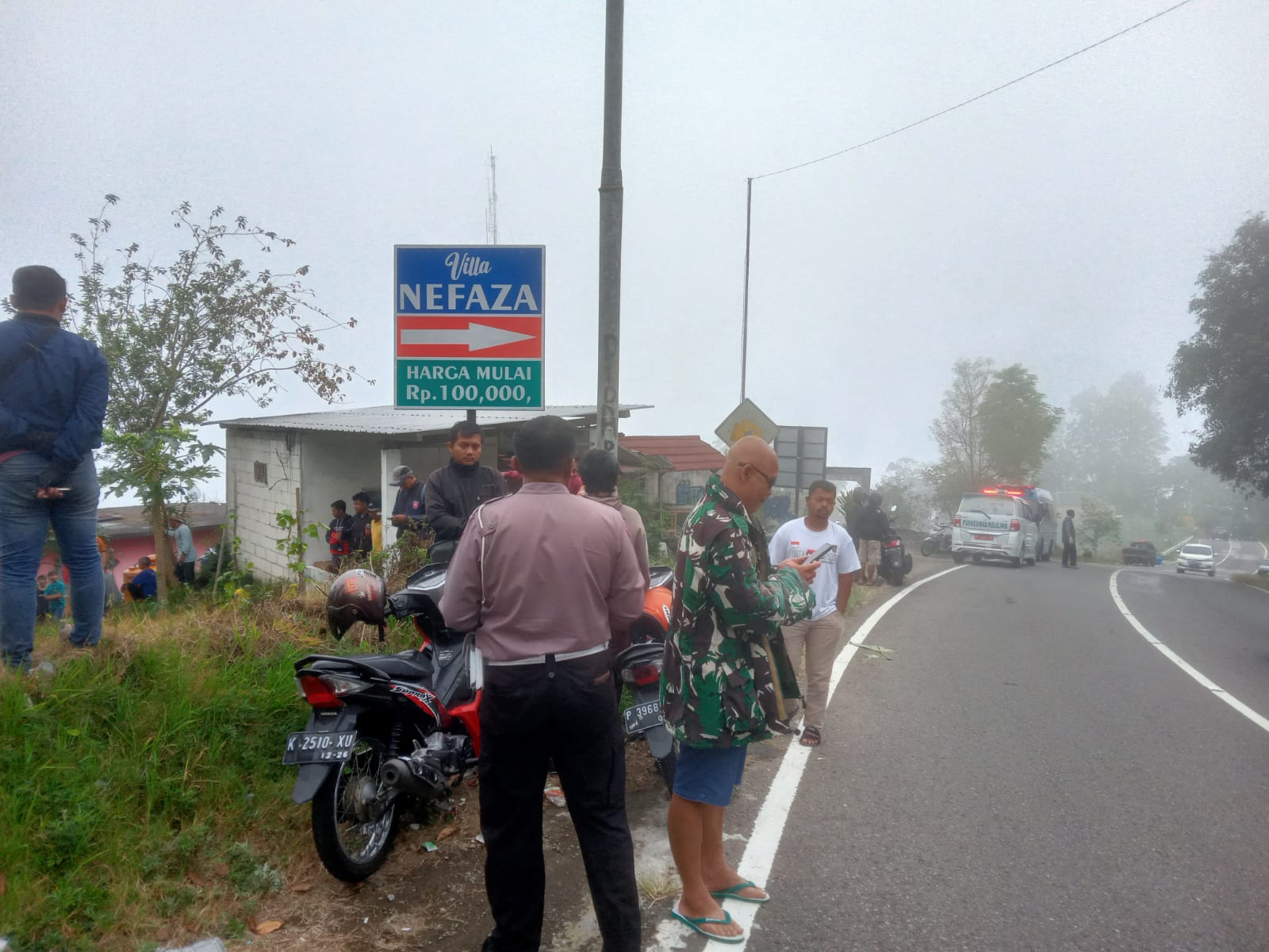 Kecelakaan tunggal di Sarangan, Magetan Kamis siang (26/9/2024). (AJI PUTRA/JAWA POS RADAR MAGETAN)