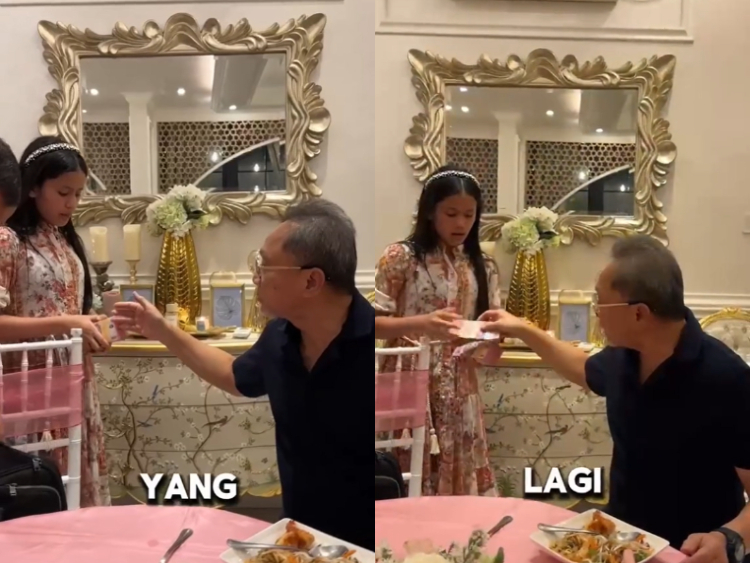 Viral video Zulkifli Hasan kasih uang segepok untuk cucunya (TikTok @zul.hasan)