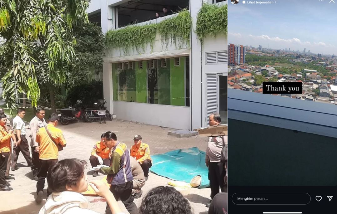 Mahasiswa petra Surabaya diduga bunuh diri lompat dari lantai 12 gedung kampus, Selasa (1/10/2024).
