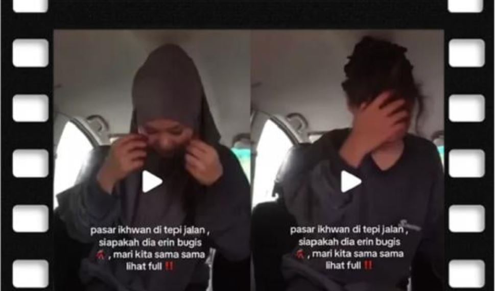 Video viral Erin Bugis full 4 menit di mobil brio, dikaitkan pemeran pria seorang guru. (CAPTURE ISTIMEWA)