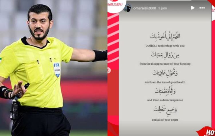 Kolase foto wasit Omar Al-Ali yang akan pimpin laga China vs Indonesia (Instagram)