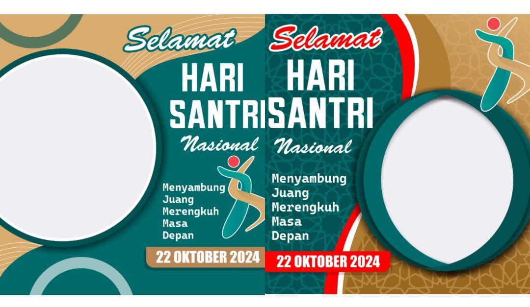 Dalam rangka memperingati hari santri nasional 2024, buruan ramaikan dan download twibbon keren dan posting di media sosial kalian. (Twibbonze)