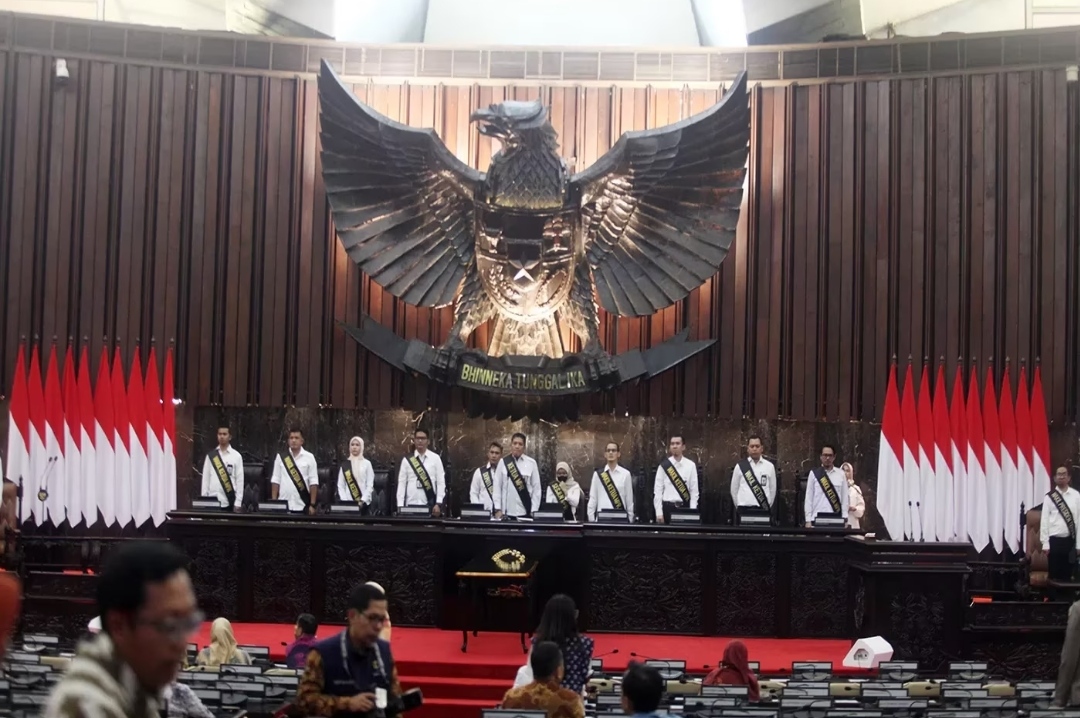 Persiapan pelantikan presiden dan wakil terpilih Prabowo Subianto - Gibran Rakabuming Raka. (JAWA POS)