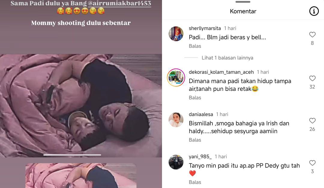 Panggilan sayang putra sulung Irish Bella kepada suami barunya Hadly Sabri sontak menjadai sorotan netizen, hingga doa restu dari sang ayah. (Ig @_iriish.bella_)