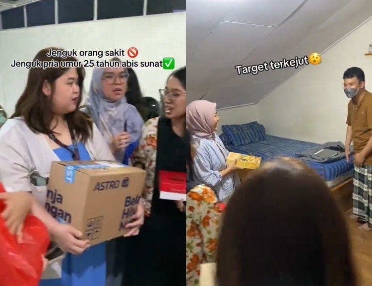 Gerombolan Cewek Kunjungi Teman Cowok yang Habis Sunatan, Bawa Seserahan