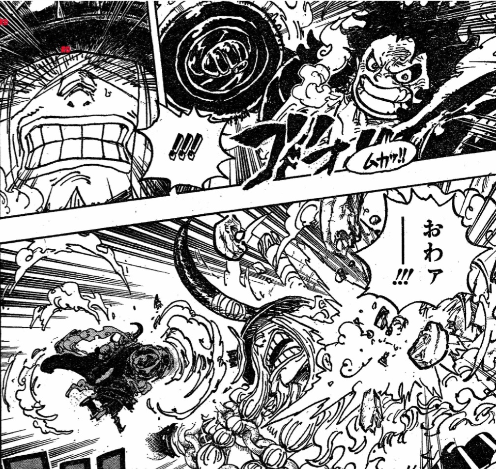 Baca manga One Piece 1131 RAW lengkap, tinju Luffy nyaris remukkan kepala Loki. (Shueisha/Eiichiro Oda)