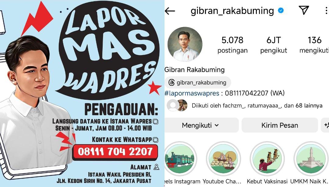 Postingan baru wakil presiden Gibran, sontak viral di publik usai gebrakan barunya dalam gaya pemerintahan. (Ig @gibran_rakabuming)