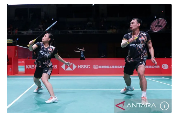 Ganda campuran Indonesia, Rinov Rivaldy/Pitha Haningtyas Mentari (ANTARA)