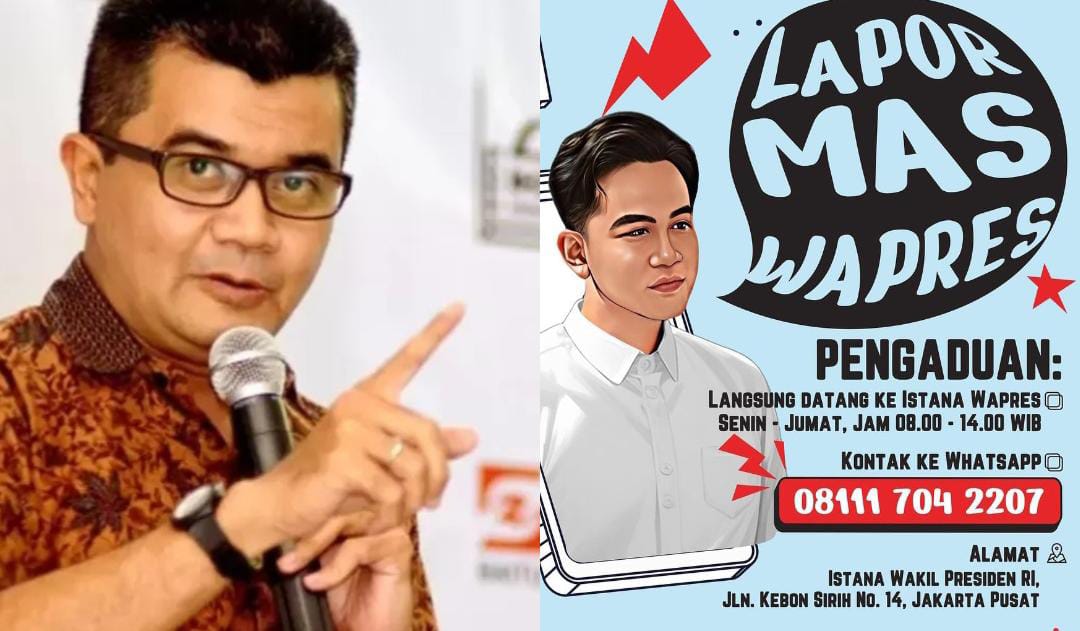 Kecewa dengan respons singkat layanan "Lapor Mas Wapres," Reza Indragiri desak agar pengaduan masyarakat ditanggapi serius dan transparan. (kolase jaw apos & Ig @gibran_rakabuming)