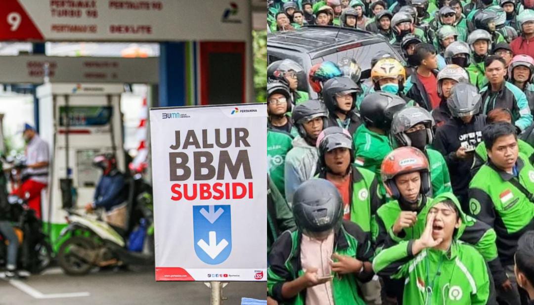 Pelarangan penggunaan BBM bersubsidi bagi pengemudi ojol menuai kritik dari anggota DPR yang menyebut kebijakan ini tidak berpihak pada rakyat kecil. (kolase jawapos)