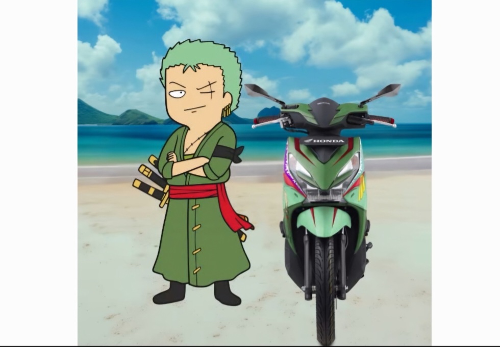 Motor Honda BeAT One Piece Zoro rilis dengan tampilan desain elegan.