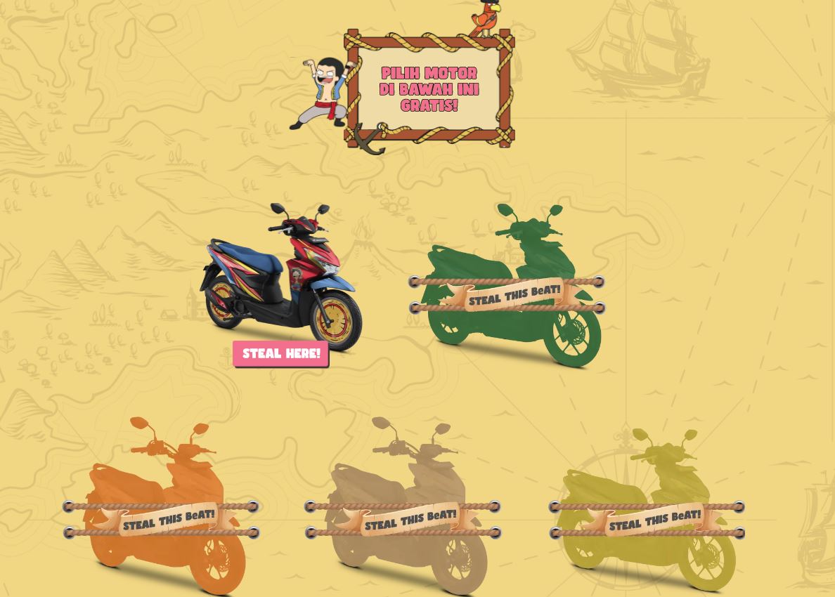 Giveaway Honda BeAT One Piece Edisi Luffy.