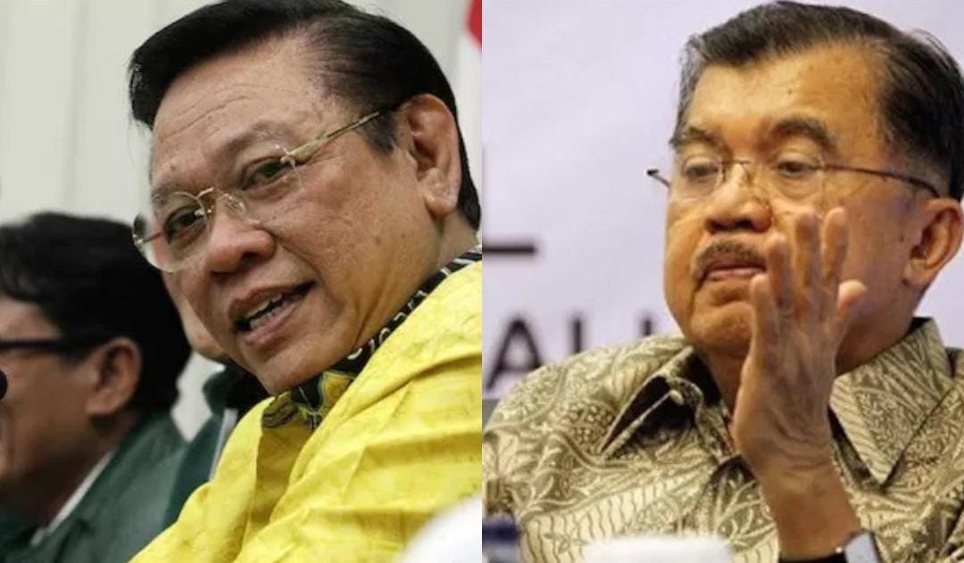 Dualisme kepemimpinan PMI memanas, Jusuf Kalla dan Agung Laksono saling klaim dukungan dalam perebutan kursi Ketua Umum. (kolase jawa pos)