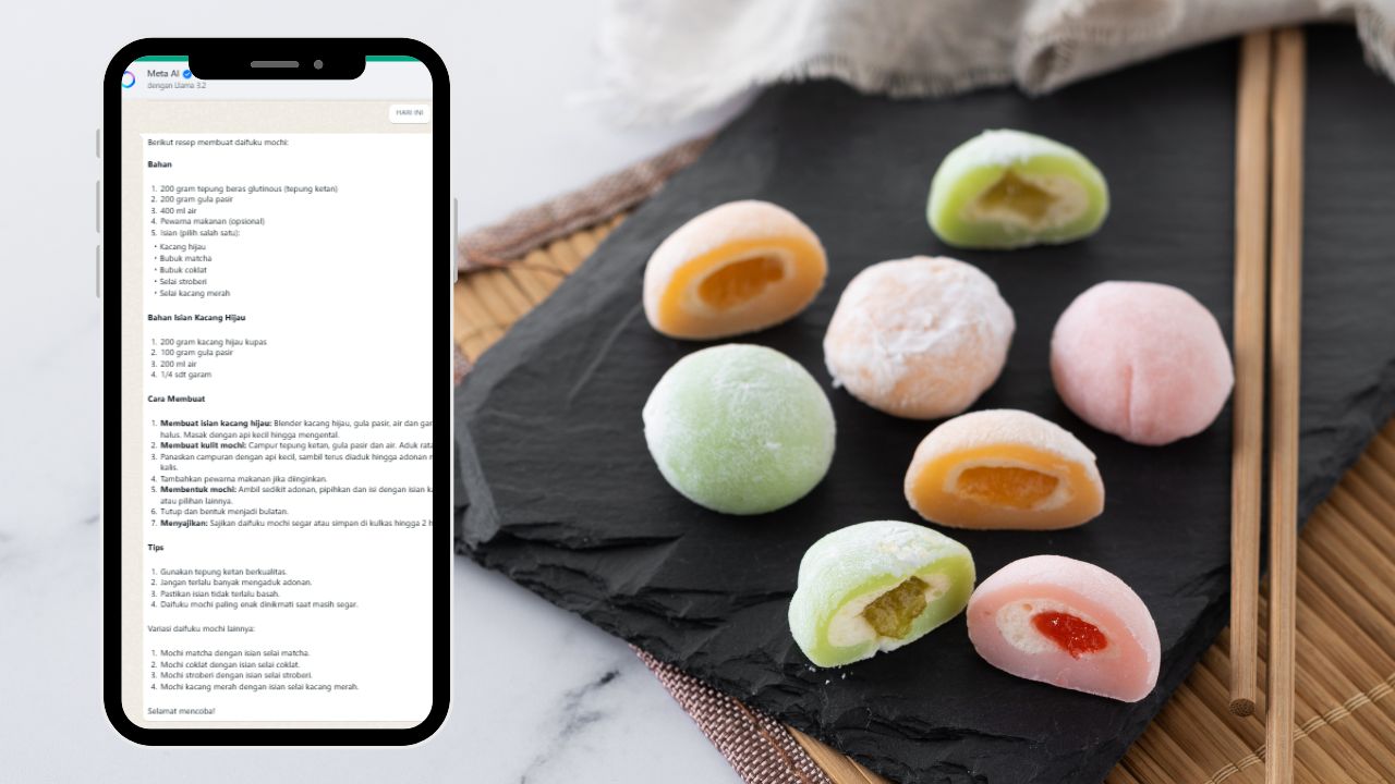 Cara Membuat Daifuku Mochi  lewat Meta AI (Freepik)