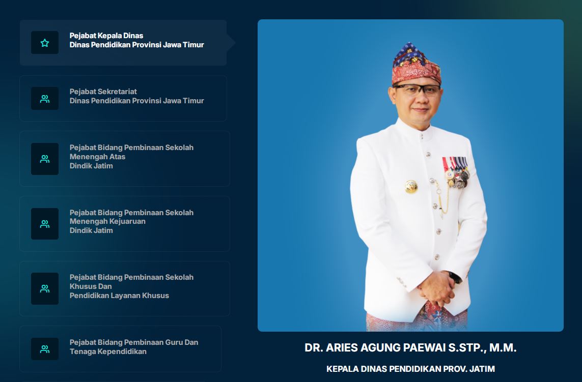 Profil Kadindik Jatim Aries Agung Paewai.