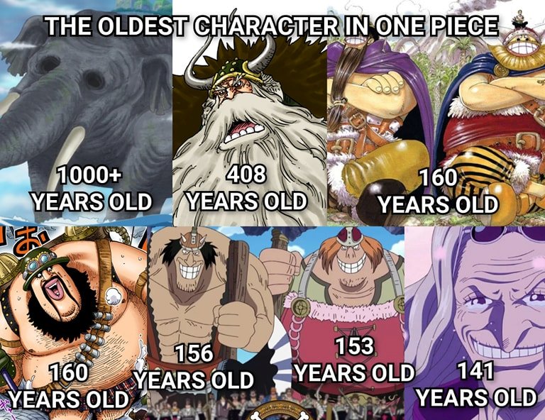 Karakter tertua manga One Piece yang berusia ratusan hingga seribuan tahun.