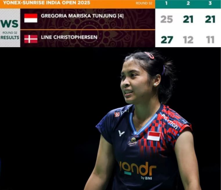 Gregoria Maria Tunjung singkirkan Line Christophersen di laga pembuka India Open 2025.