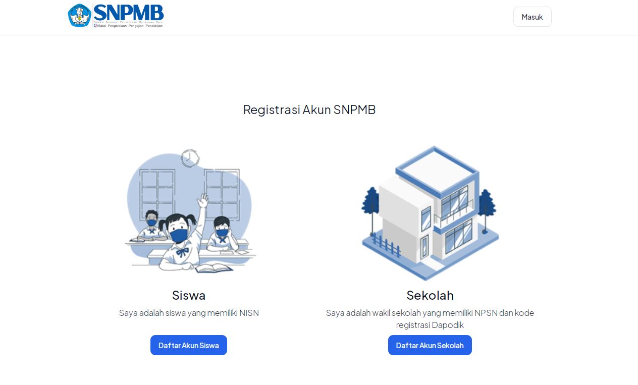 Registrasi akun SNPMB 2025.