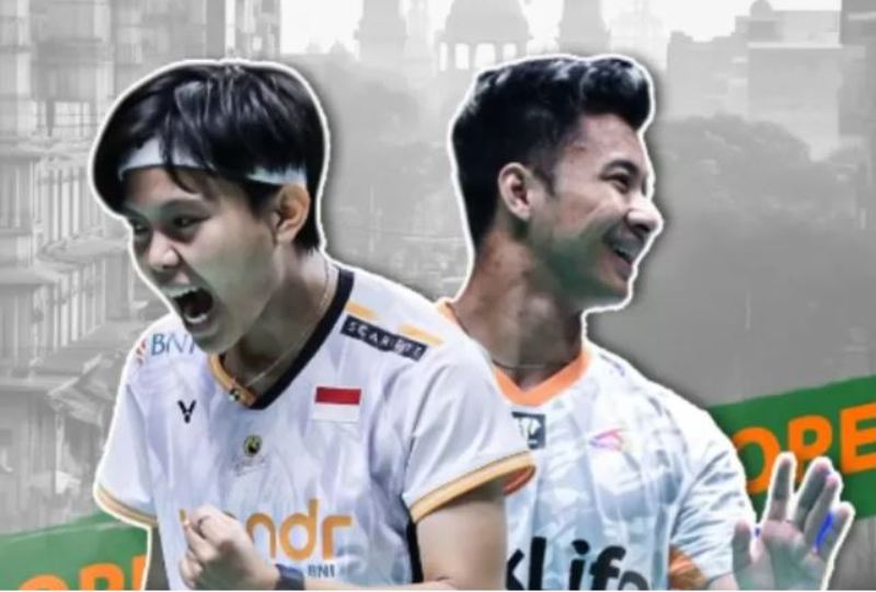 Dejan - Fadia wakil ganda campuran Indonesia persembahkan kemenangan di India Open 2025 menghadapi Denmark.