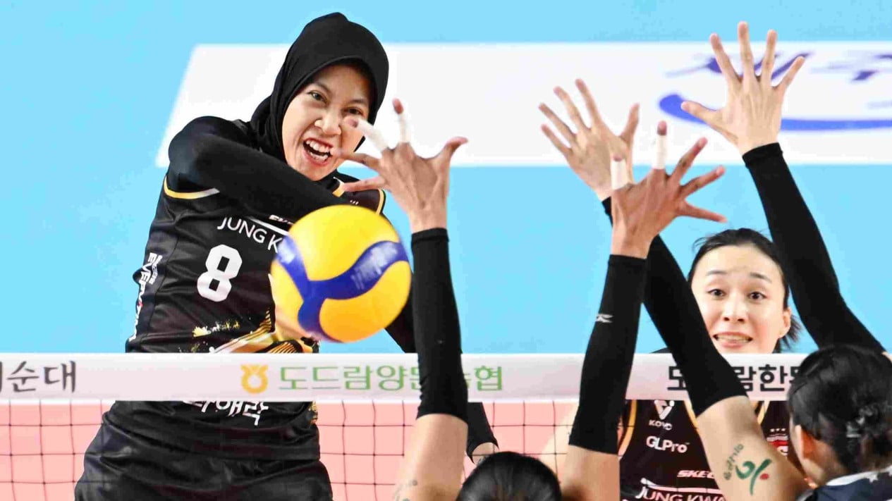 Latihan gym bikin Megawati Hangestri, pemain voli Korea, punya smash yang kuat.