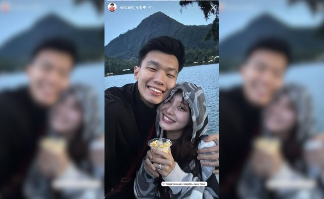 Momen kebersamaan Vior Onic dan Vincent RK di Telaga Sarangan, Magetan, yang viral di medsos.