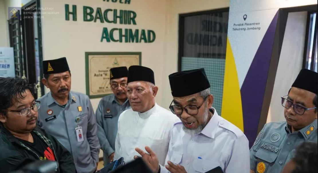 Kanwil Kementerian Hukum Jatim mendukung Pesantren Tebuireng mendirikan Klinik Kekayaan Intelektual.
