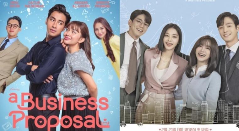 Poster Film A Business Proposal, kiri versi Indonesia kanan versi Korea
