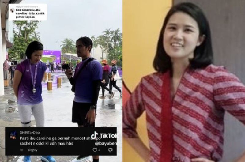 Caroline Riady tanggapi dirinya yang viral di medsos karena dijemput dengan helikopter.