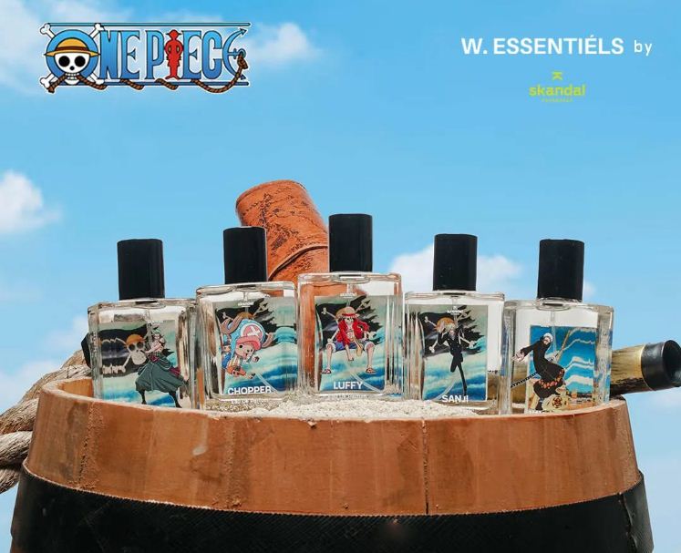Parfum Skandal x One Piece dengan aroma lima karakter ikonik bajak laut.