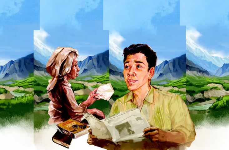 Ilustrasi diadaptasi dari Cerpen Belajar Membaca Desa karya A. Djoyo Mulyono tayang di Jawa Pos edisi 30 November 2024.