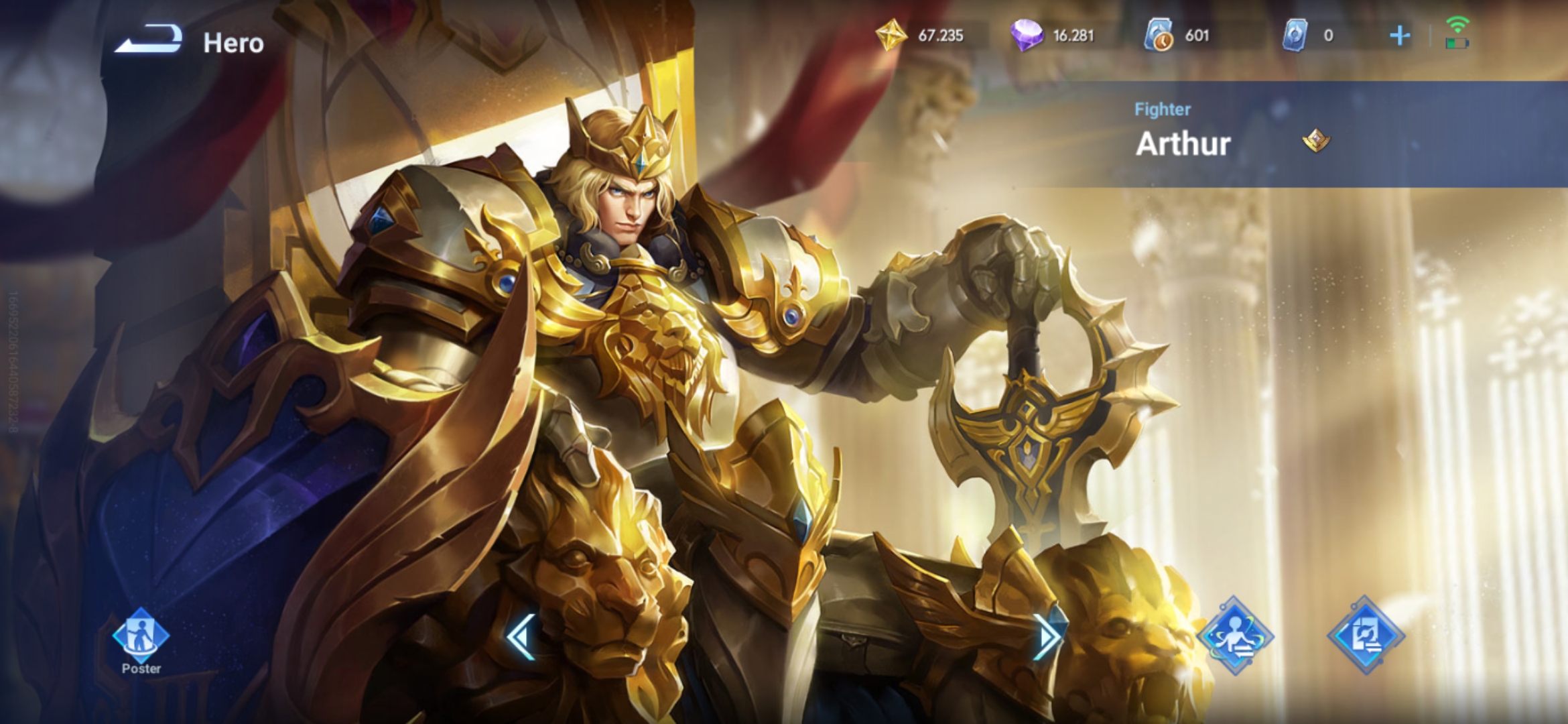 Arthur Hero Warrior atau Tank di Game Honor Of Kings (HOK)