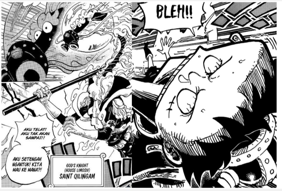 Adegan Luffy dan Qilingam masuk momen kocak di manga One Piece 1140.