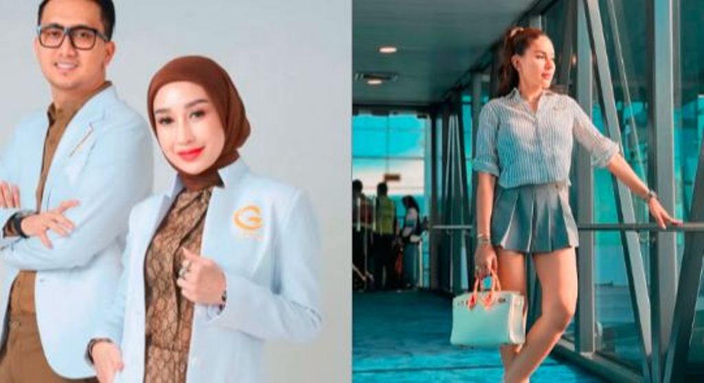 Kolase foto Reza Gladys beseerta suaminya (kiri) dan Nikita Mrzani (kanan).