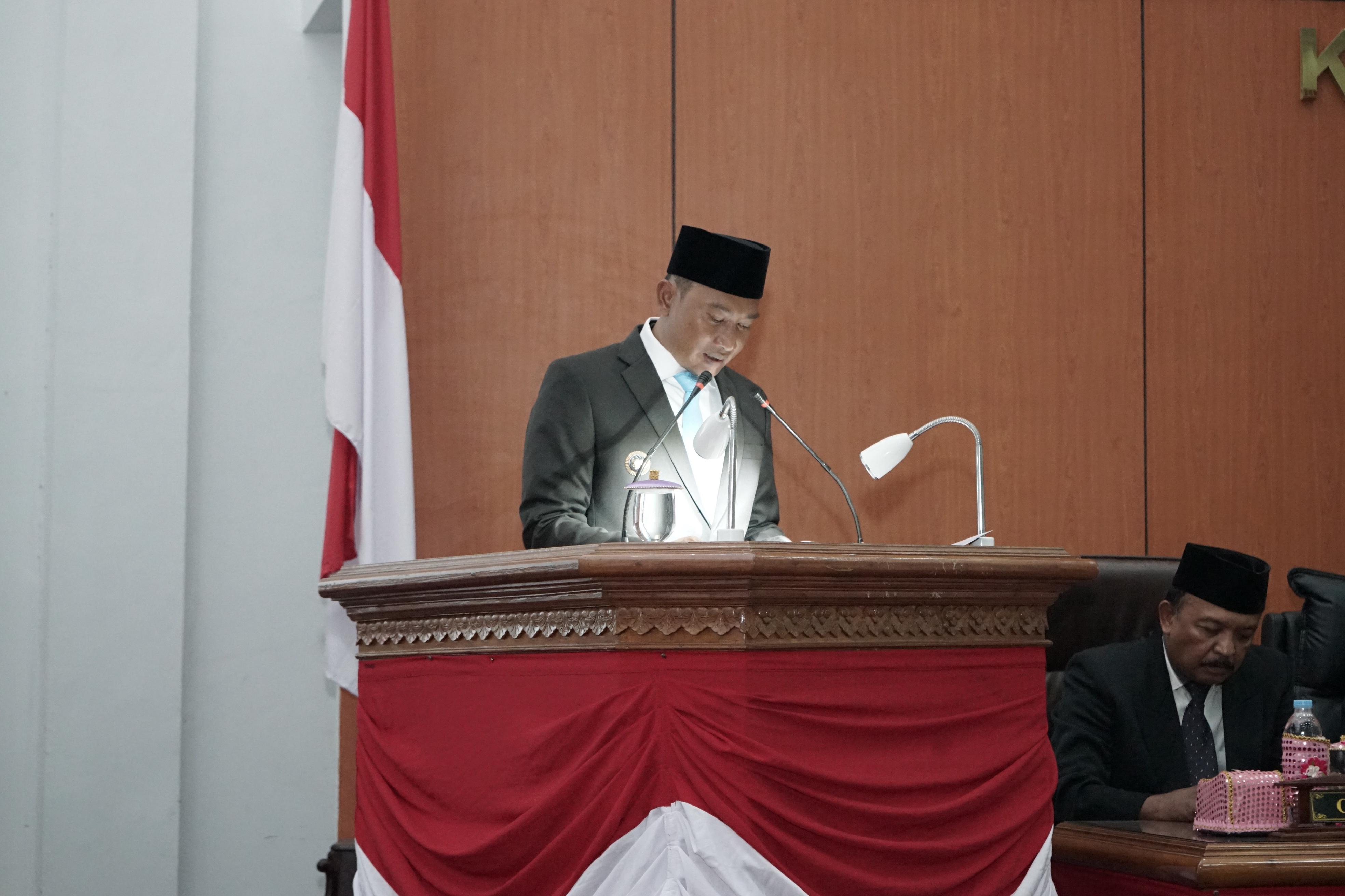 Pidato pertama Bupati Pacitan Indrata Nur Bayu Aji ajak seluruh elemen masyarakat bersama membangun Pacitan.