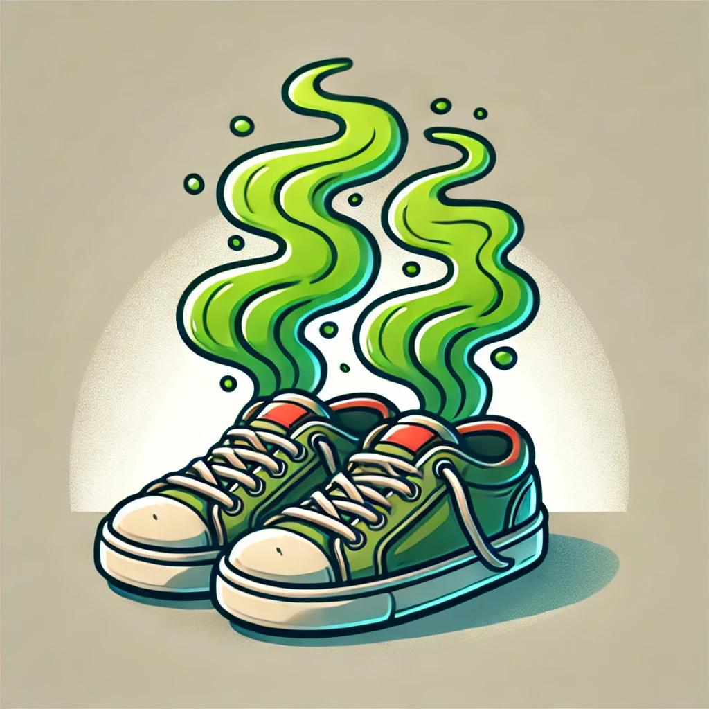 Ilustrasi sepatu bau