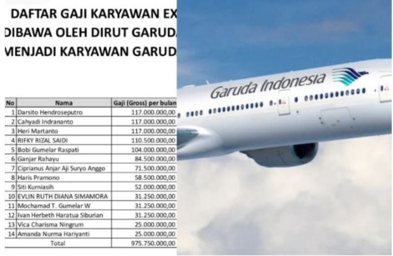 Potret daftar gaji karyawan eks Lion Air yang dibawa oleh Dirut Garuda Indonesia.