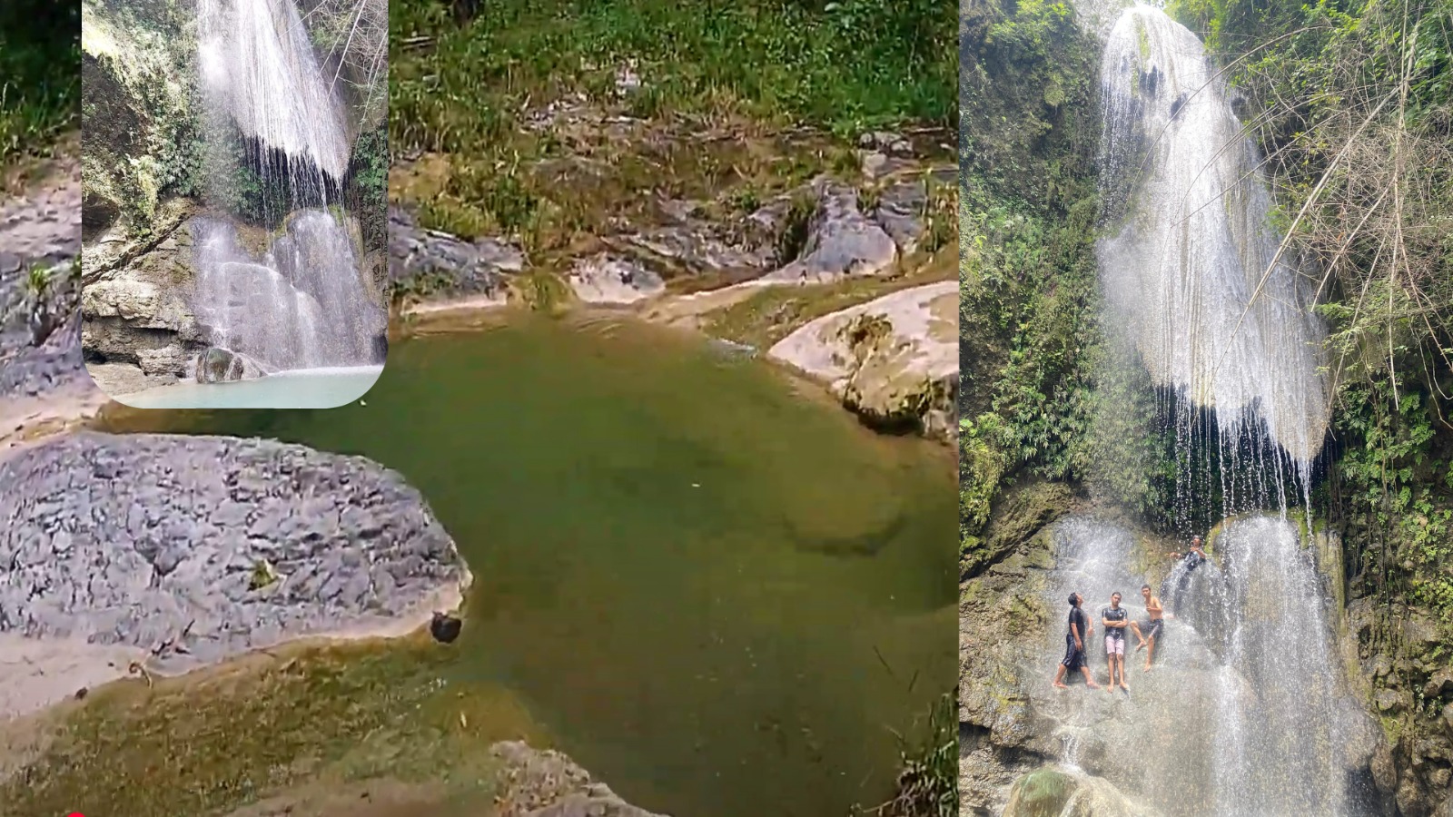 Memukau! Wonogiri, Pesona Air Terjun Sanginan Desa Kepyar yang masih alami dengan Batuan Metamorf sepeti atap goa di aliran airnya