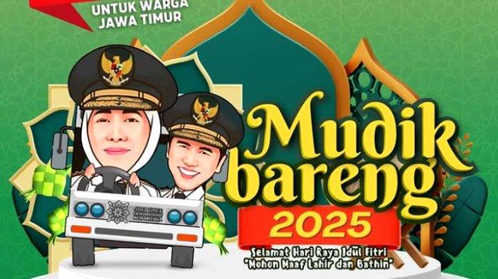 Daftar sekarang untuk Mudik Gratis Pemprov Jatim 2025, kuota 4.000 kursi, nyaman dan berkesan bersama 100 bus menuju 20 kota tujuan.